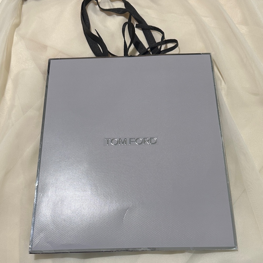 Tom Ford Silver Gift Bag with Black Handles